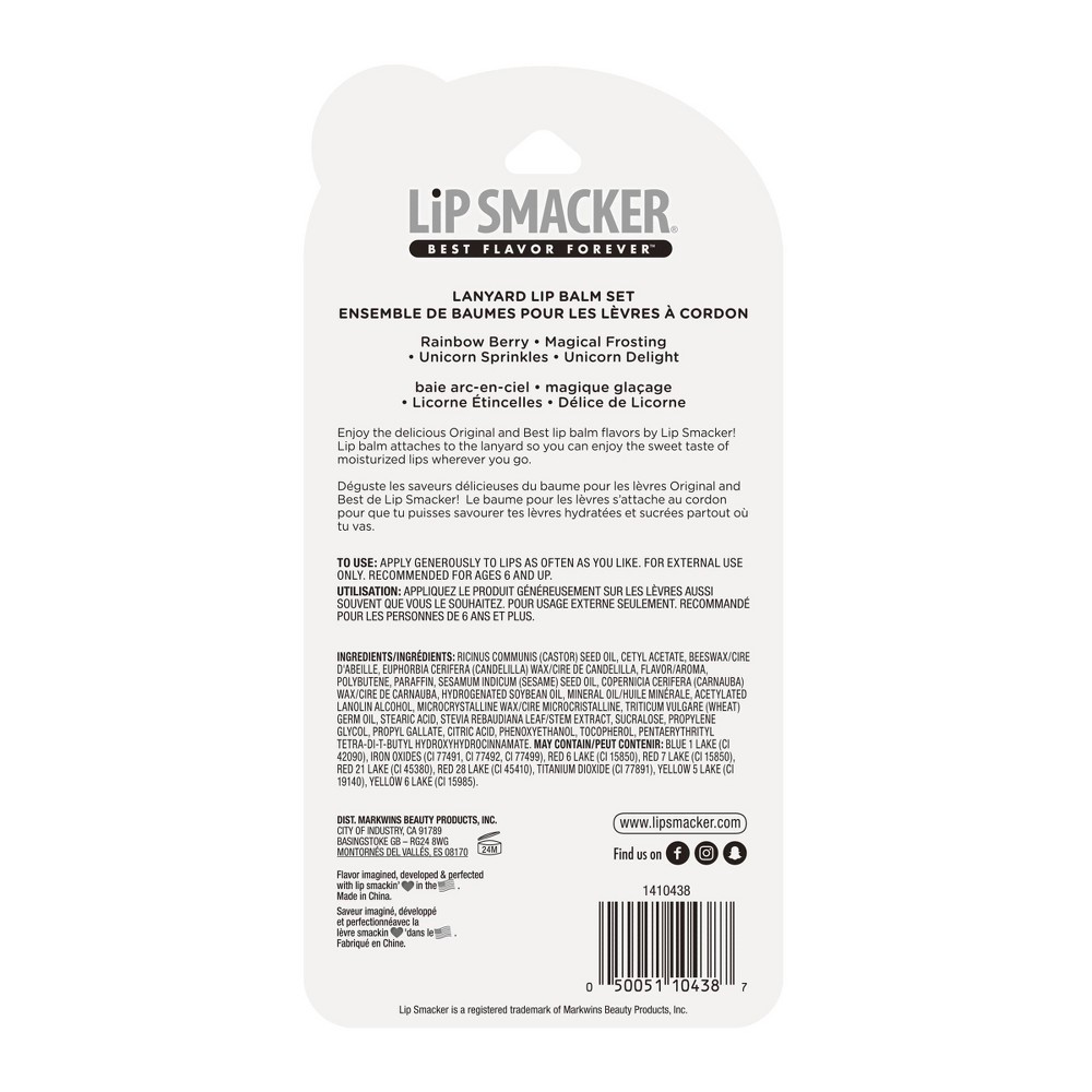 slide 2 of 3, Lip Smacker Lanyard Lip Balm - Unicorn - 4pc/0.56oz, 4 ct, 0.56 oz