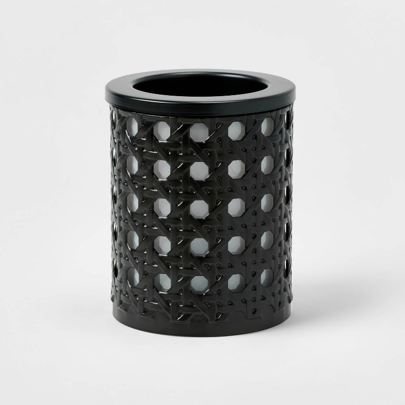 slide 1 of 3, 5.7" x 4.5" Bamboo Lattice Pattern Electric Scent Warmer Black - Threshold™, 1 ct