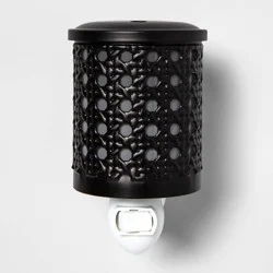 5.2" x 4.5" Bamboo Lattice Pattern Plug-In Scent Warmer Black - Threshold™: Electric Wax Melts Holder