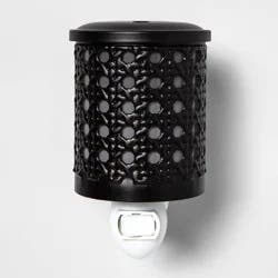 5.2" x 4.5" Bamboo Lattice Pattern Plug-In Scent Warmer Black - Threshold™: Electric Wax Melts Holder