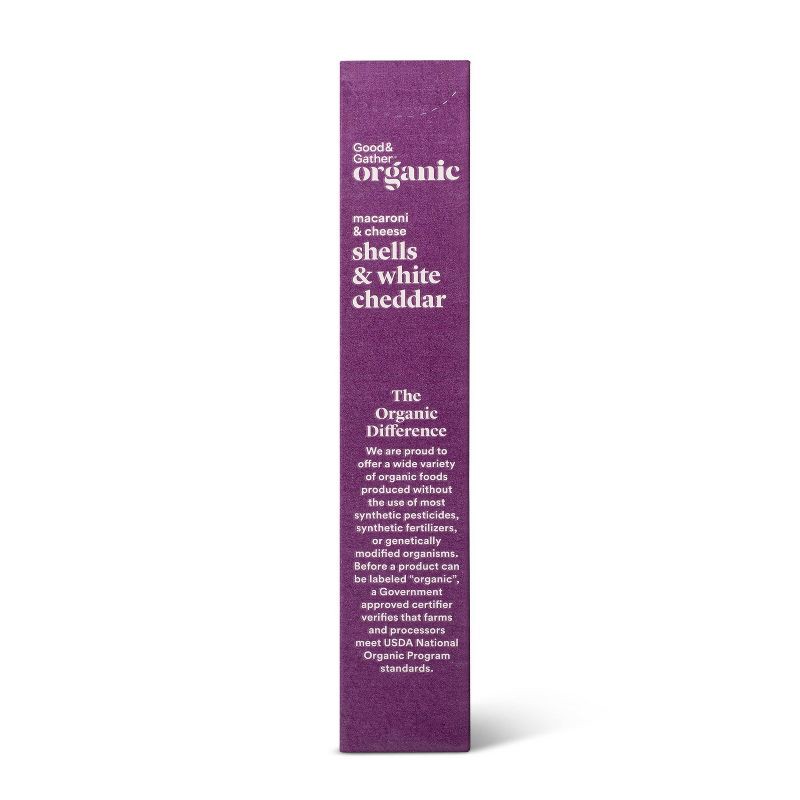 slide 5 of 6, Organic Shells & White Cheddar Macaroni and Cheese - 6oz - Good & Gather™, 6 oz