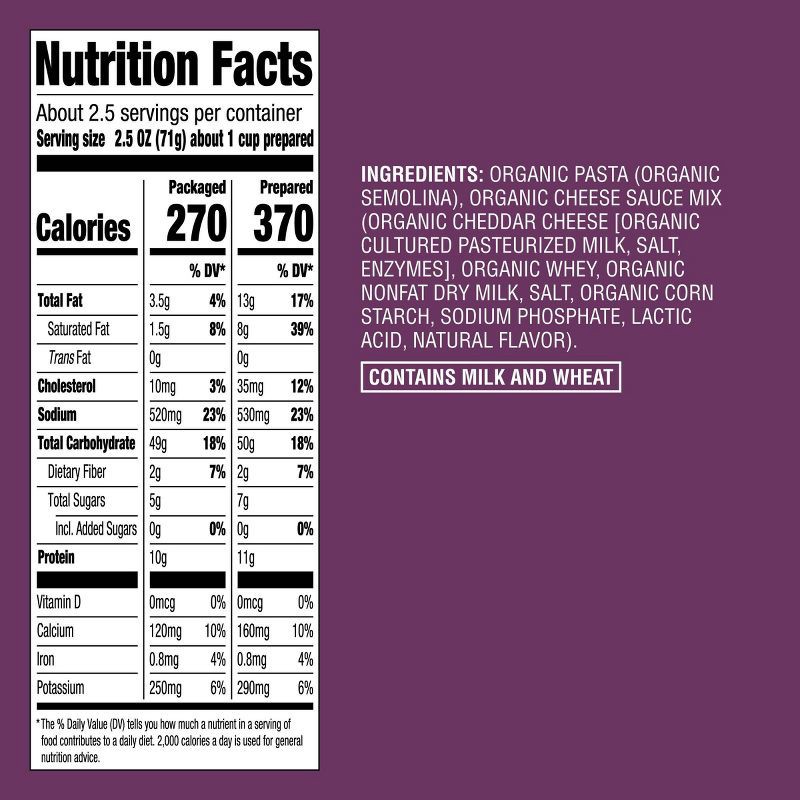 slide 6 of 6, Organic Shells & White Cheddar Macaroni and Cheese - 6oz - Good & Gather™, 6 oz
