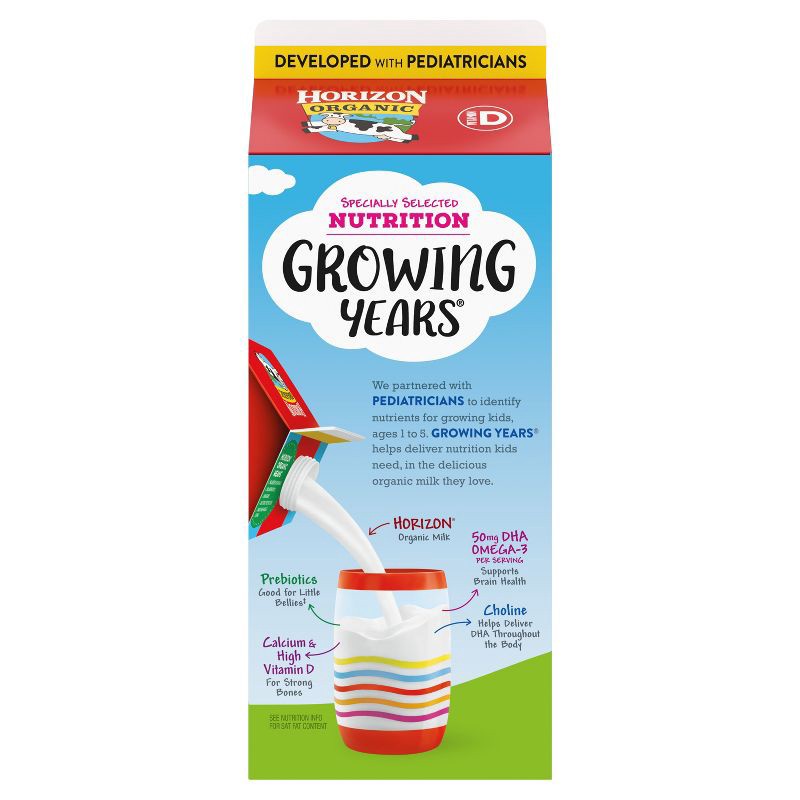 slide 5 of 8, Horizon Organic Growing Years Whole DHA Omega-3 Milk - 59 fl oz, 59 fl oz