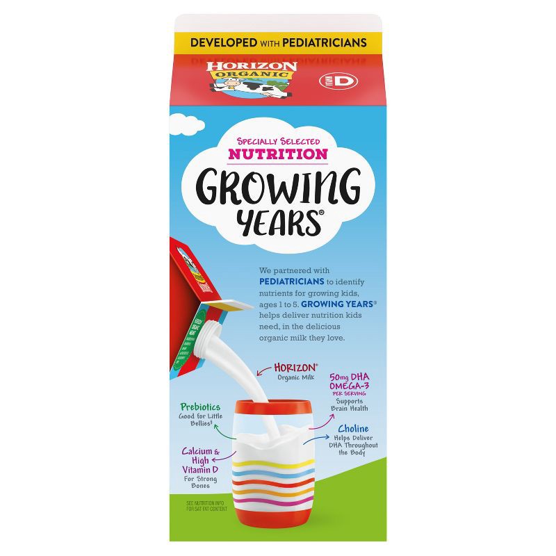 slide 5 of 8, Horizon Organic Growing Years Whole DHA Omega-3 Milk - 59 fl oz, 59 fl oz