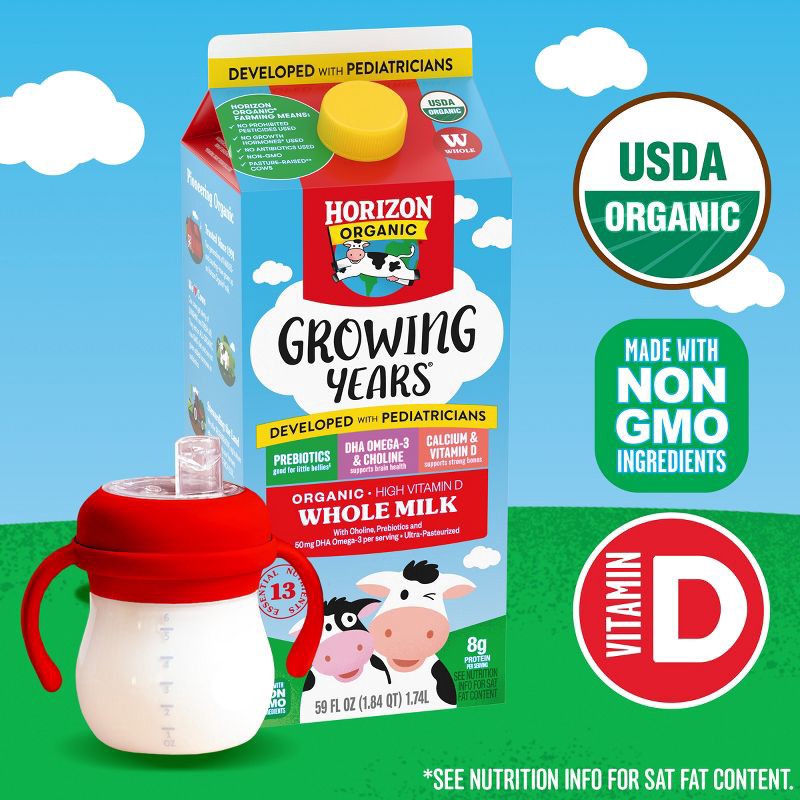 slide 7 of 16, Horizon Organic Growing Years Whole DHA Omega-3 Milk - 59 fl oz, 59 fl oz