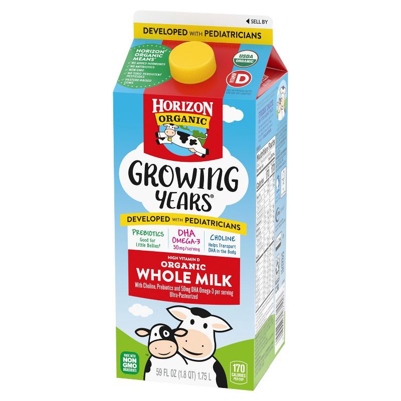 slide 8 of 8, Horizon Organic Growing Years Whole DHA Omega-3 Milk - 59 fl oz, 59 fl oz