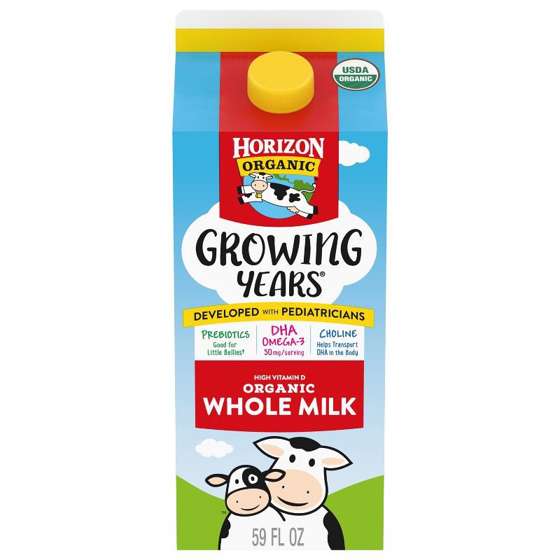 slide 1 of 8, Horizon Organic Growing Years Whole DHA Omega-3 Milk - 59 fl oz, 59 fl oz