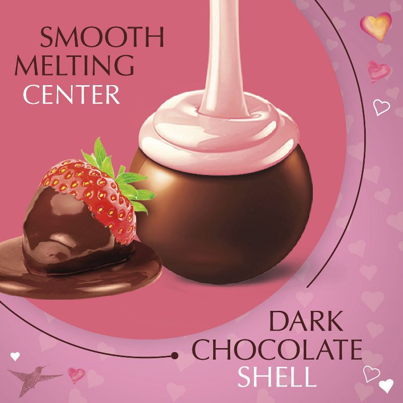 slide 3 of 9, Lindor Valentine's Strawberry Dark Chocolate Truffles - 6oz, 6 oz