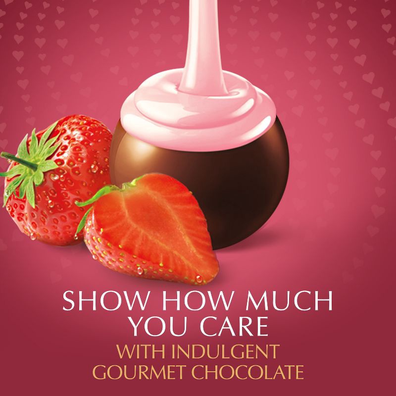 slide 4 of 9, Lindor Valentine's Strawberry Dark Chocolate Truffles - 6oz, 6 oz