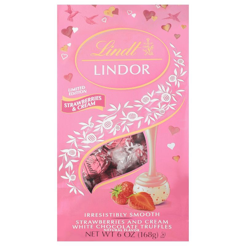 slide 2 of 10, Lindt Lindor Valentine's Strawberries and Cream White Chocolate Truffles - 6oz, 6 oz