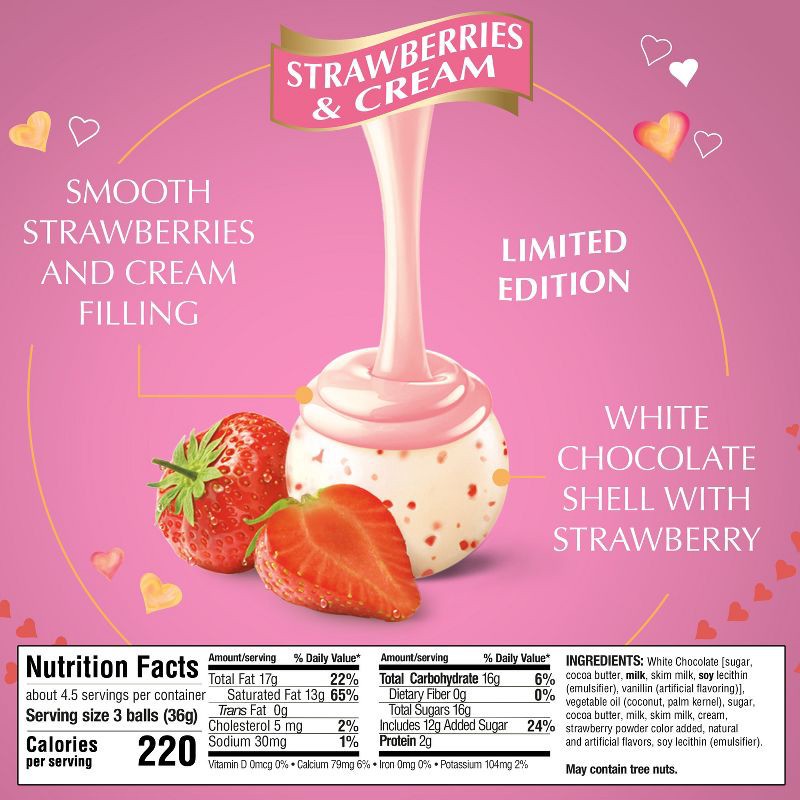 slide 6 of 10, Lindt Lindor Valentine's Strawberries and Cream White Chocolate Truffles - 6oz, 6 oz