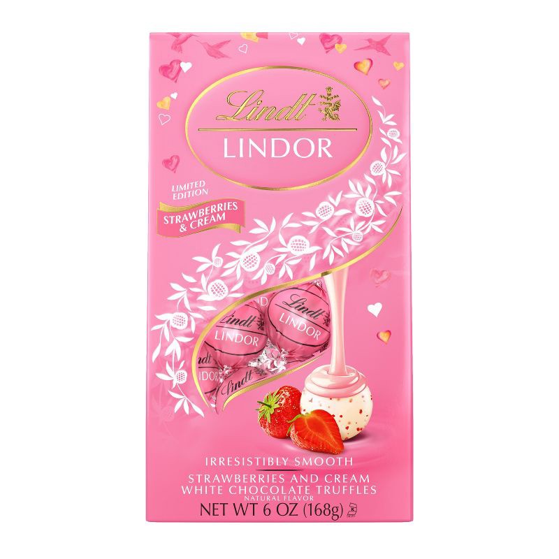 slide 9 of 10, Lindt Lindor Valentine's Strawberries and Cream White Chocolate Truffles - 6oz, 6 oz