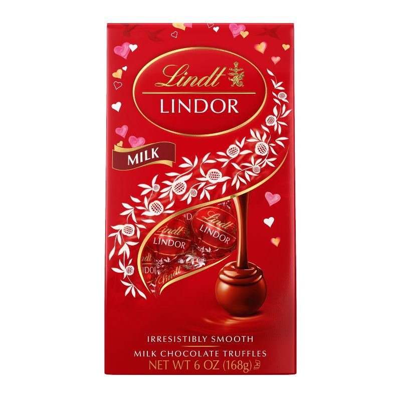 slide 2 of 9, Lindt Lindor Valentine's Milk Chocolate Truffles - 6oz, 6 oz