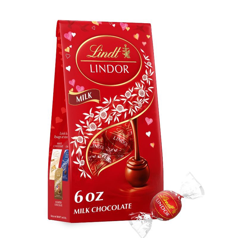 slide 1 of 9, Lindt Lindor Valentine's Milk Chocolate Truffles - 6oz, 6 oz