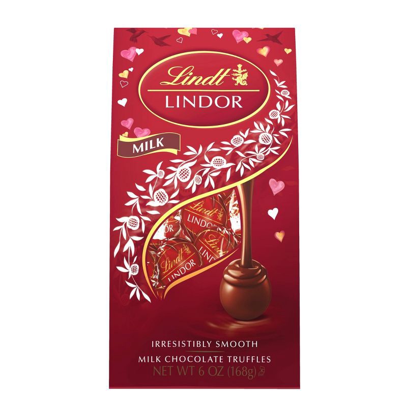 slide 1 of 1, Lindt Lindor Valentine's Milk Chocolate Truffles - 6oz, 6 oz