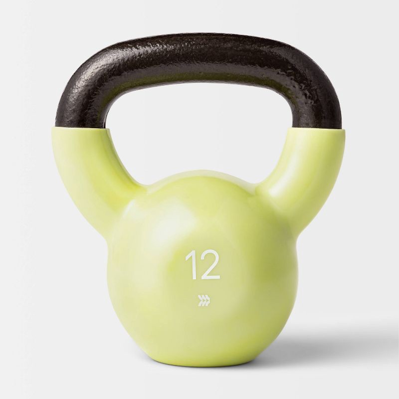 slide 1 of 3, Kettlebell 12lb Lime - All In Motion™, 12 lb