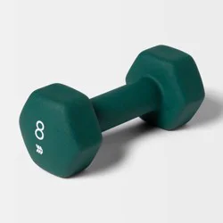 Dumbbell 8lbs Green - All In Motion™: PVC Coated, Iron Filled, Single Piece