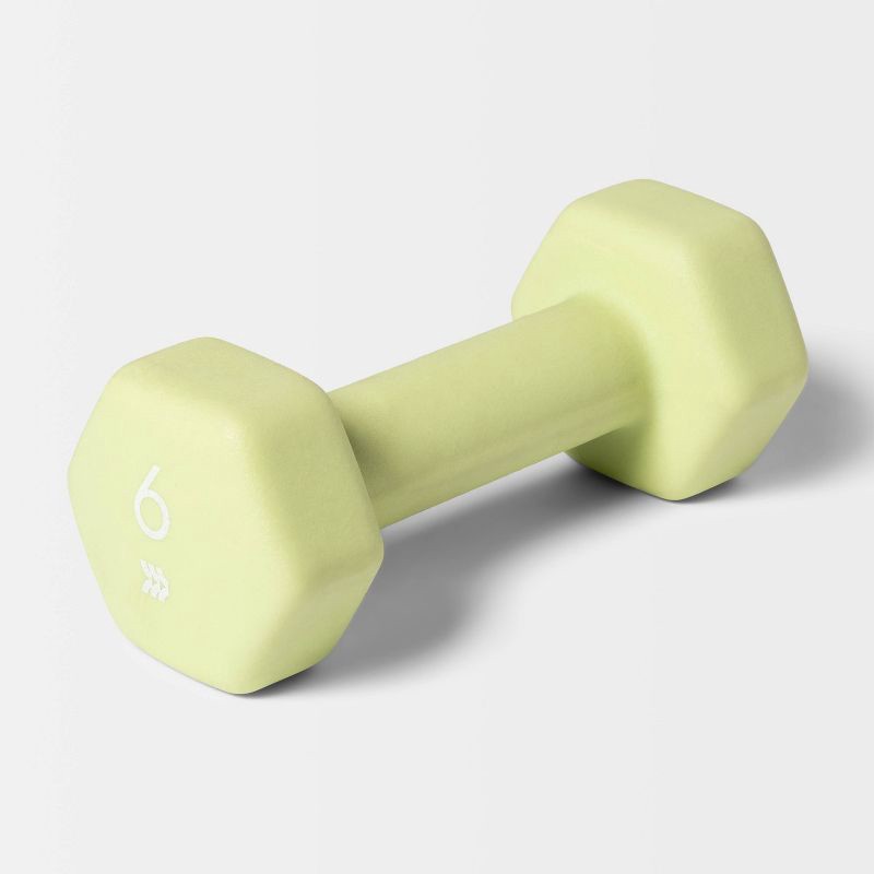 slide 1 of 3, Dumbbell 6lbs Lime - All In Motion™, 6 lb