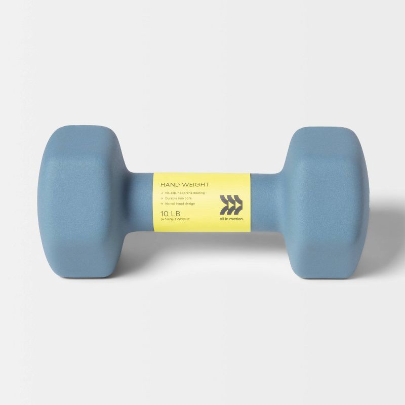 slide 2 of 3, Dumbbell 10lbs Blue - All In Motion™, 10 lb