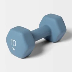 Dumbbell 10lbs Blue - All In Motion™: PVC Coated, Iron Filled, Single Weight