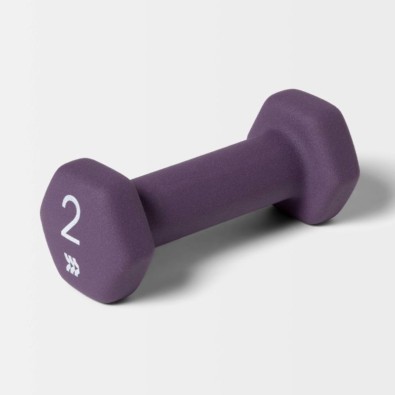 slide 1 of 3, Dumbbell 2lbs Violet - All In Motion™, 2 lb