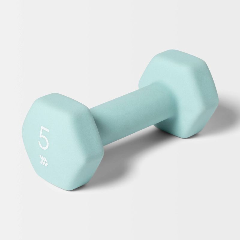 slide 1 of 3, Dumbbell 5lbs Aqua - All In Motion™, 5 lb