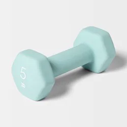Dumbbell 5lbs Aqua - All In Motion™: PVC Coated, Iron Filled, Arm Workout