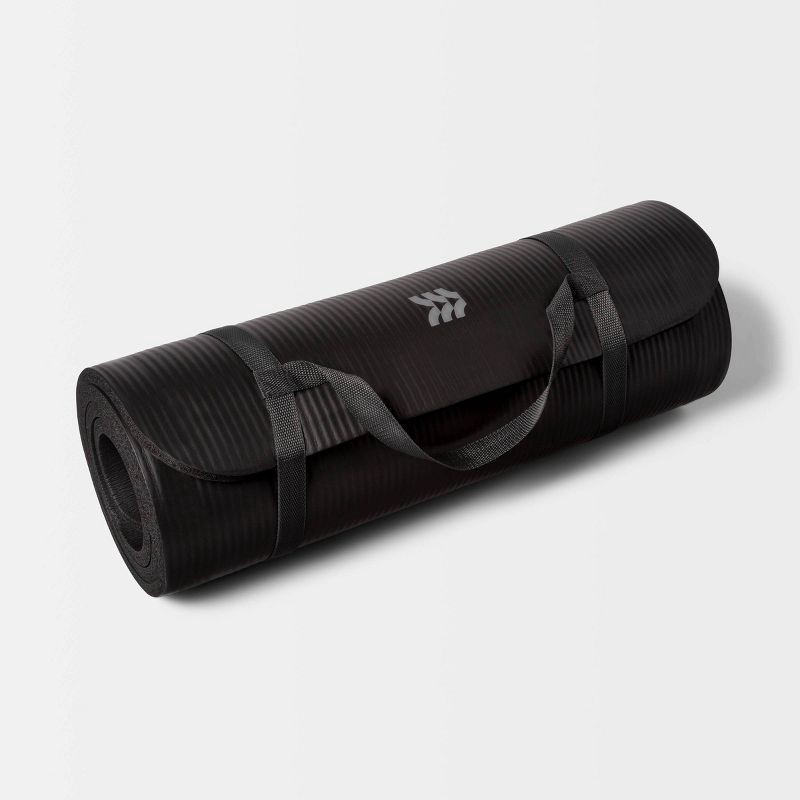 slide 2 of 3, Premium Fitness Yoga Mat 15mm Black - All In Motion™, 1 ct