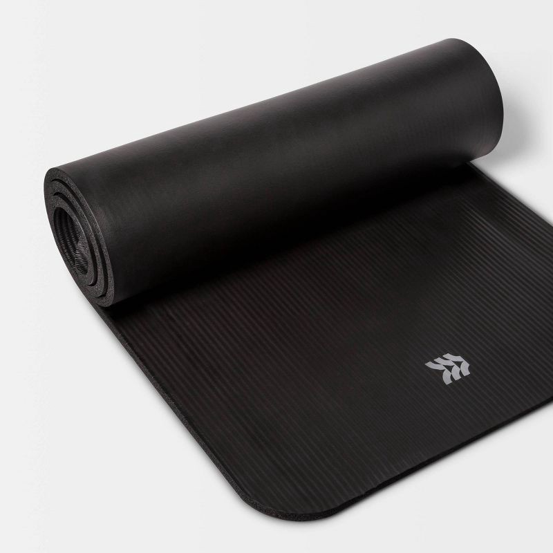 slide 1 of 3, Premium Fitness Yoga Mat 15mm Black - All In Motion™, 1 ct