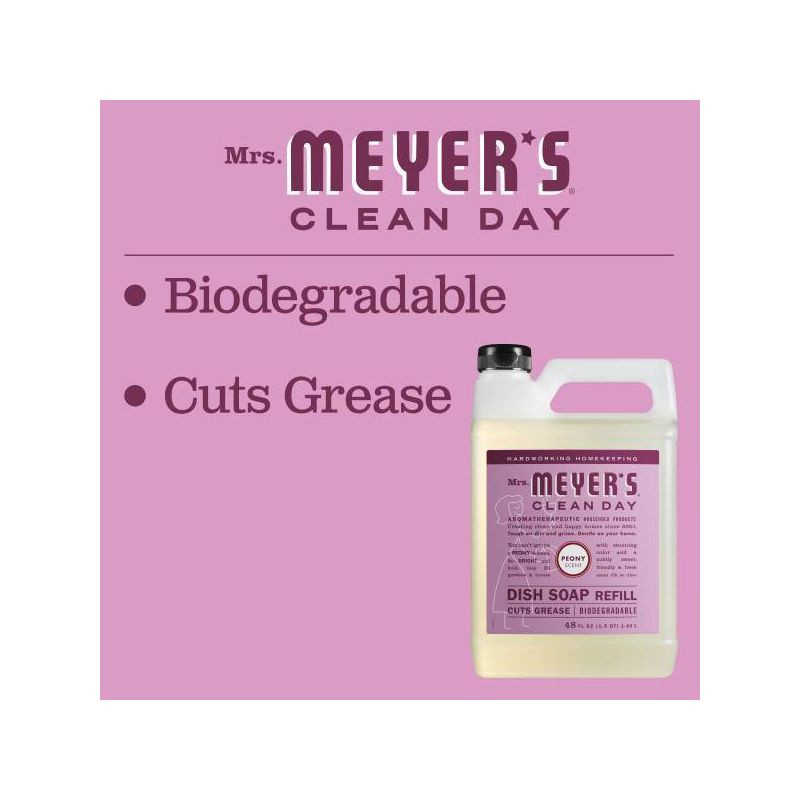 slide 5 of 7, Mrs. Meyer's Clean Day Peony Dish Soap Refill - 48 fl oz, 48 fl oz