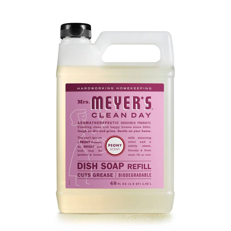 slide 1 of 7, Mrs. Meyer's Clean Day Peony Dish Soap Refill - 48 fl oz, 48 fl oz