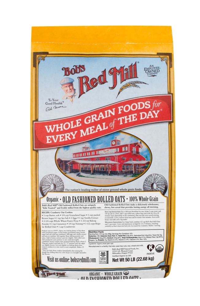 slide 1 of 1, Bob's Red Mill Organic Old Fashioned Regular Rolled Oats, per lb