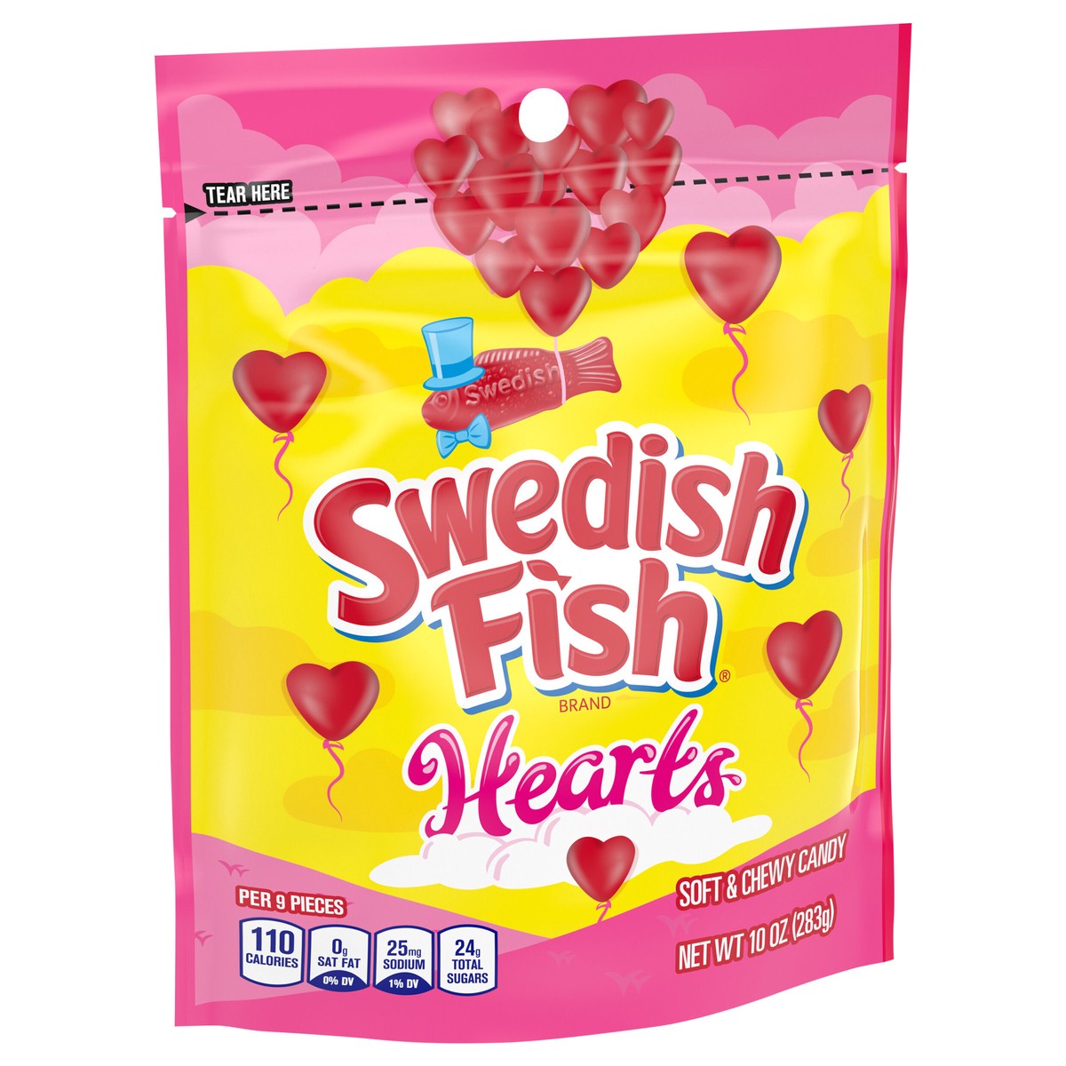 slide 4 of 9, SWEDISH FISH Soft & Chewy Valentines Day Candy Hearts, 10 oz Bag, 10 oz