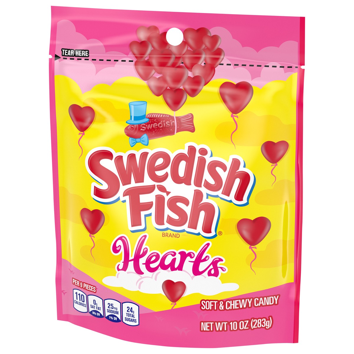 slide 7 of 9, SWEDISH FISH Soft & Chewy Valentines Day Candy Hearts, 10 oz Bag, 10 oz