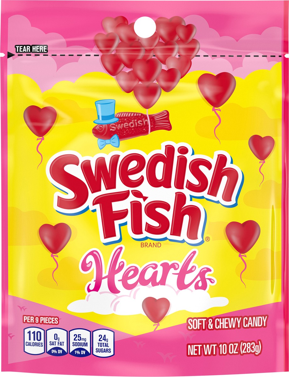 slide 6 of 9, SWEDISH FISH Soft & Chewy Valentines Day Candy Hearts, 10 oz Bag, 10 oz