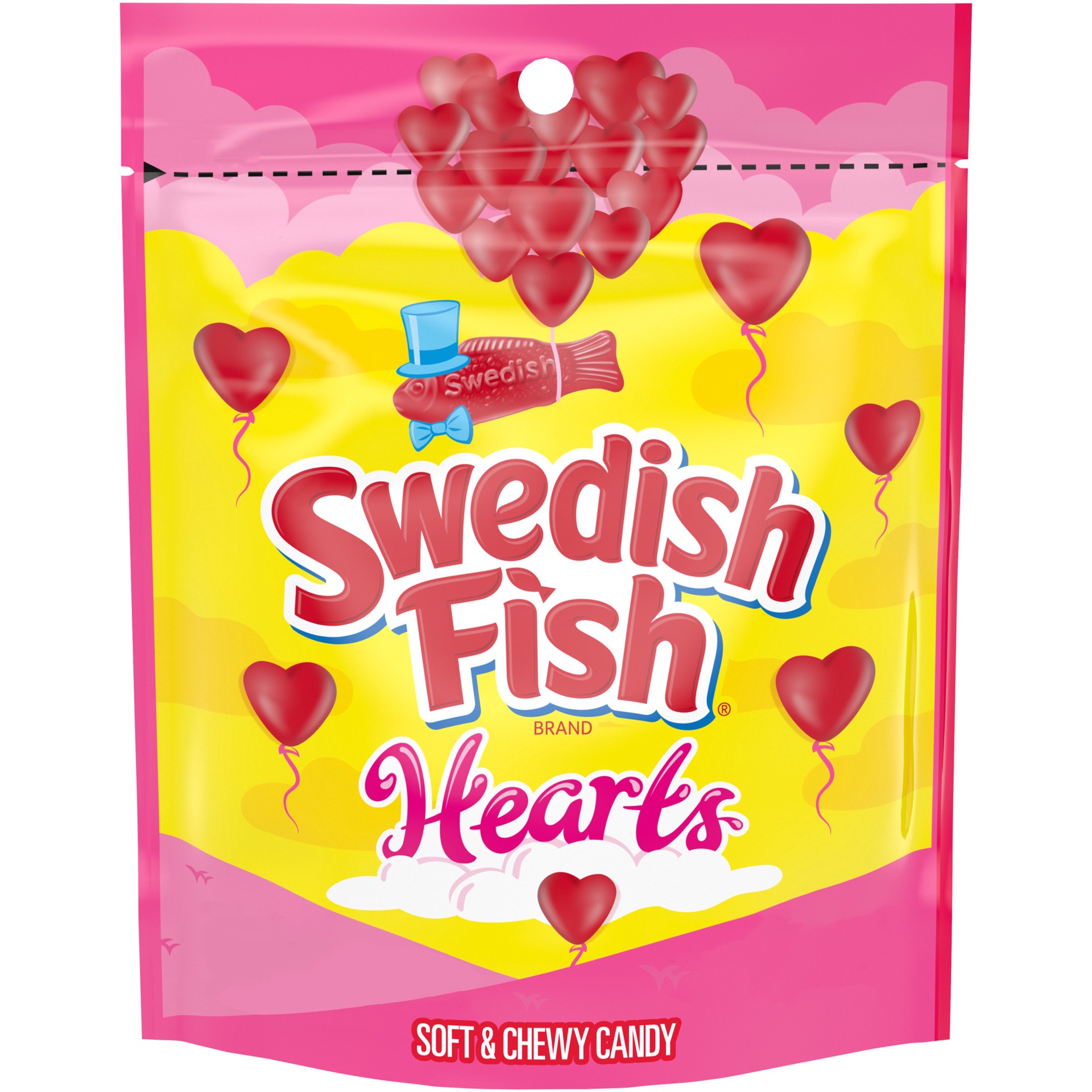 slide 1 of 9, SWEDISH FISH Soft & Chewy Valentines Day Candy Hearts, 10 oz Bag, 10 oz