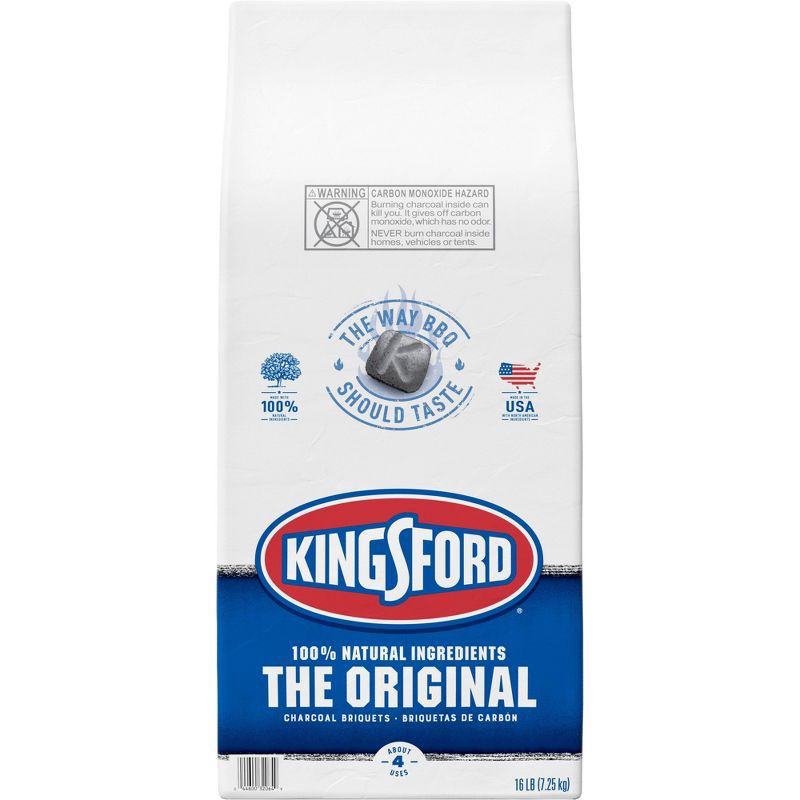 slide 2 of 14, Kingsford 16lb Charcoal Briquettes: Quick Lighting, USA-Made, Outdoor Grilling Fuel, 16 lb