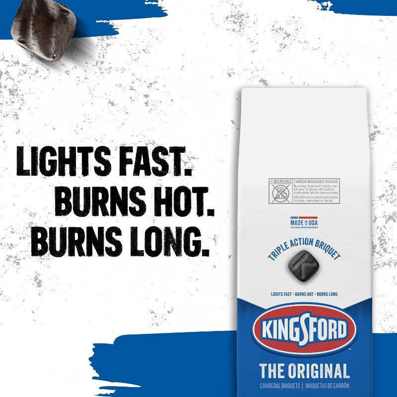 slide 3 of 12, Kingsford 16lb Charcoal Briquettes: Quick Lighting, USA-Made, Outdoor Grilling Fuel, 16 lb