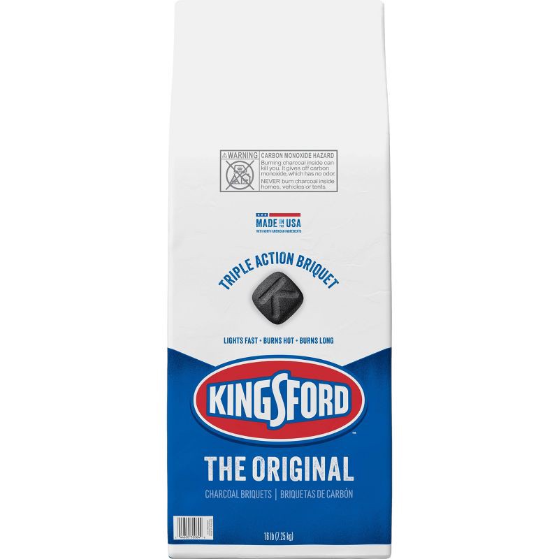 slide 11 of 12, Kingsford 16lb Charcoal Briquettes: Quick Lighting, USA-Made, Outdoor Grilling Fuel, 16 lb