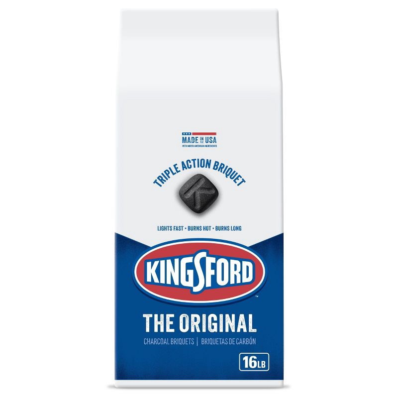 slide 1 of 12, Kingsford 16lb Charcoal Briquettes: Quick Lighting, USA-Made, Outdoor Grilling Fuel, 16 lb