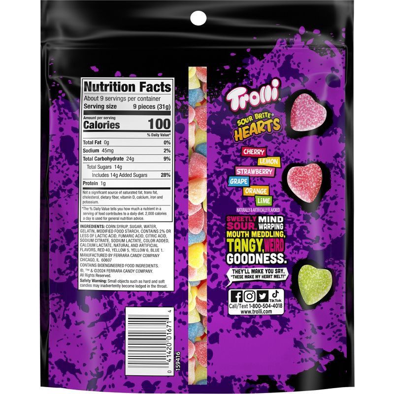 slide 4 of 6, Trolli Valentine's Sour Brite Gummi Hearts Candy - 10oz, 10 oz