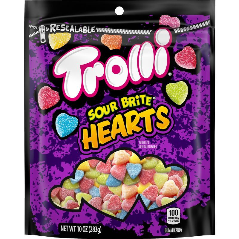 slide 1 of 1, Trolli Valentine's Sour Brite Gummi Hearts - 10oz, 10 oz