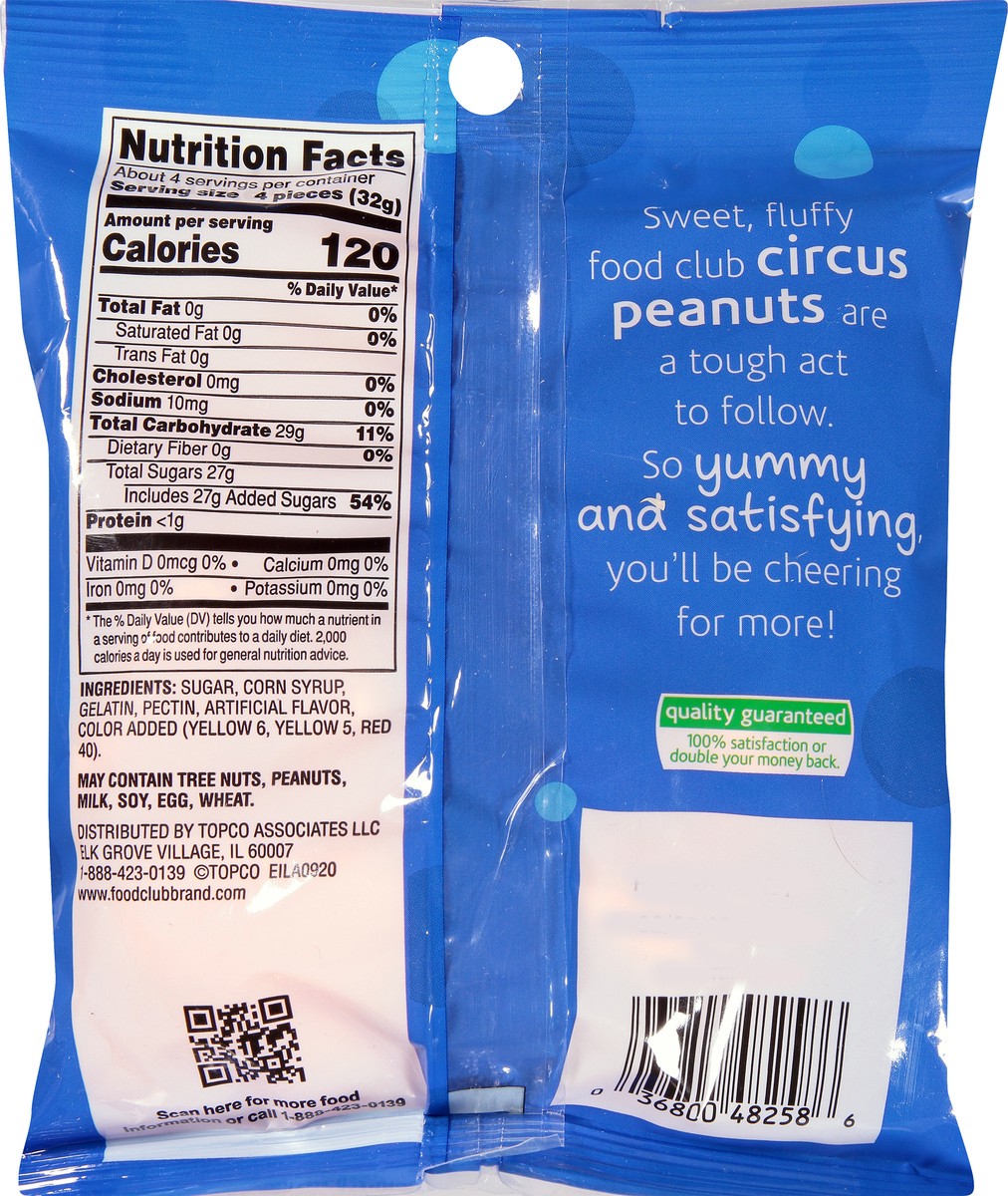 slide 9 of 9, Food Club Circus Peanuts 4.5 oz, 4.5 oz