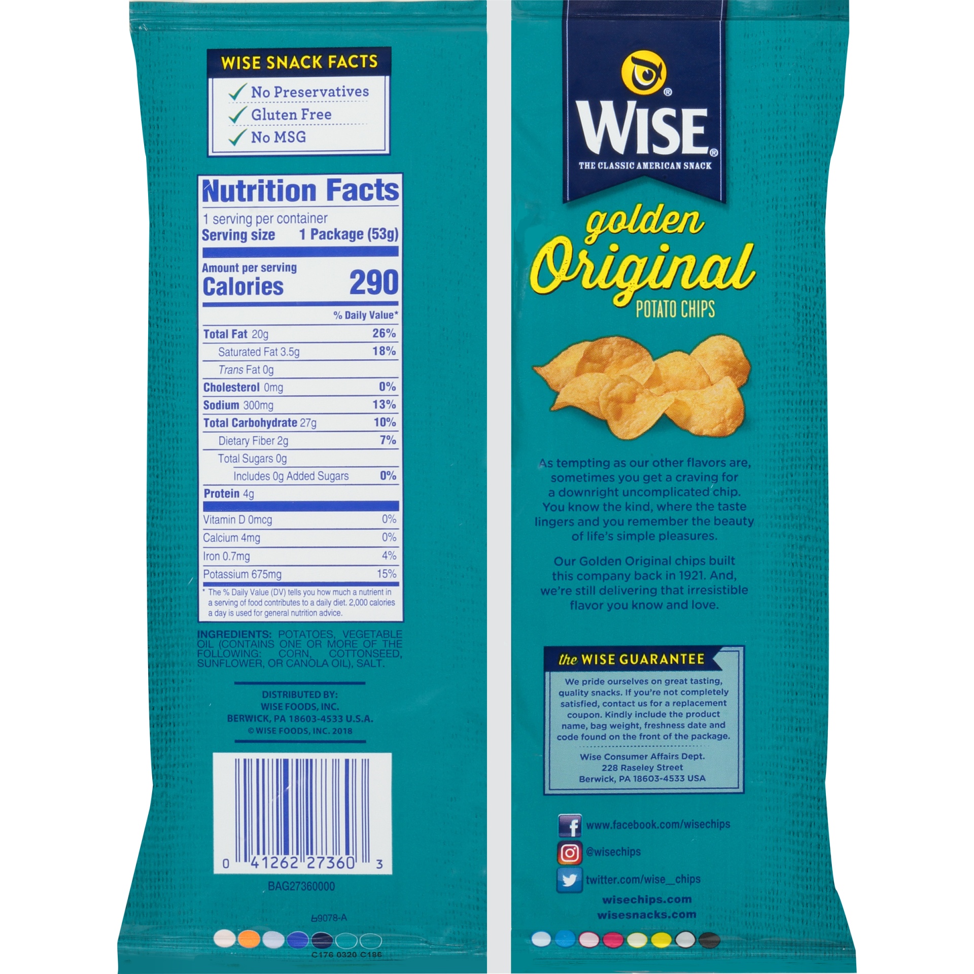 slide 6 of 6, Wise Big Munch Original Chips, 1.875 oz