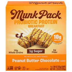 Munk Pack Breakfast Bar Peanut Butter Chocolate 4 pk - 7.76 oz