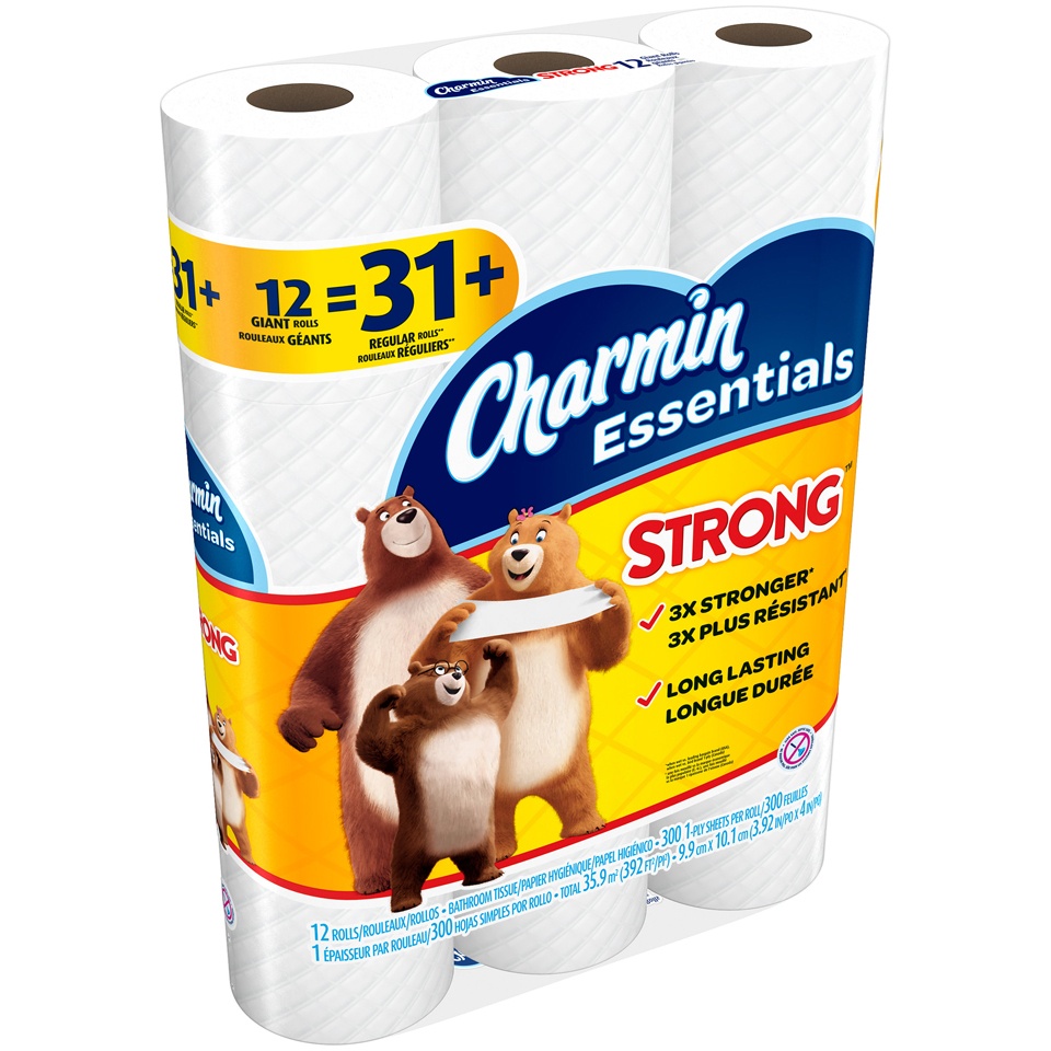 slide 3 of 4, Charmin Essentials Strong Bath Tissue, 12 ct