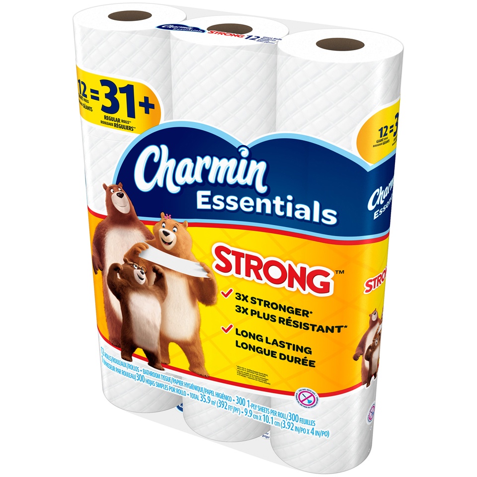 slide 4 of 4, Charmin Essentials Strong Bath Tissue, 12 ct