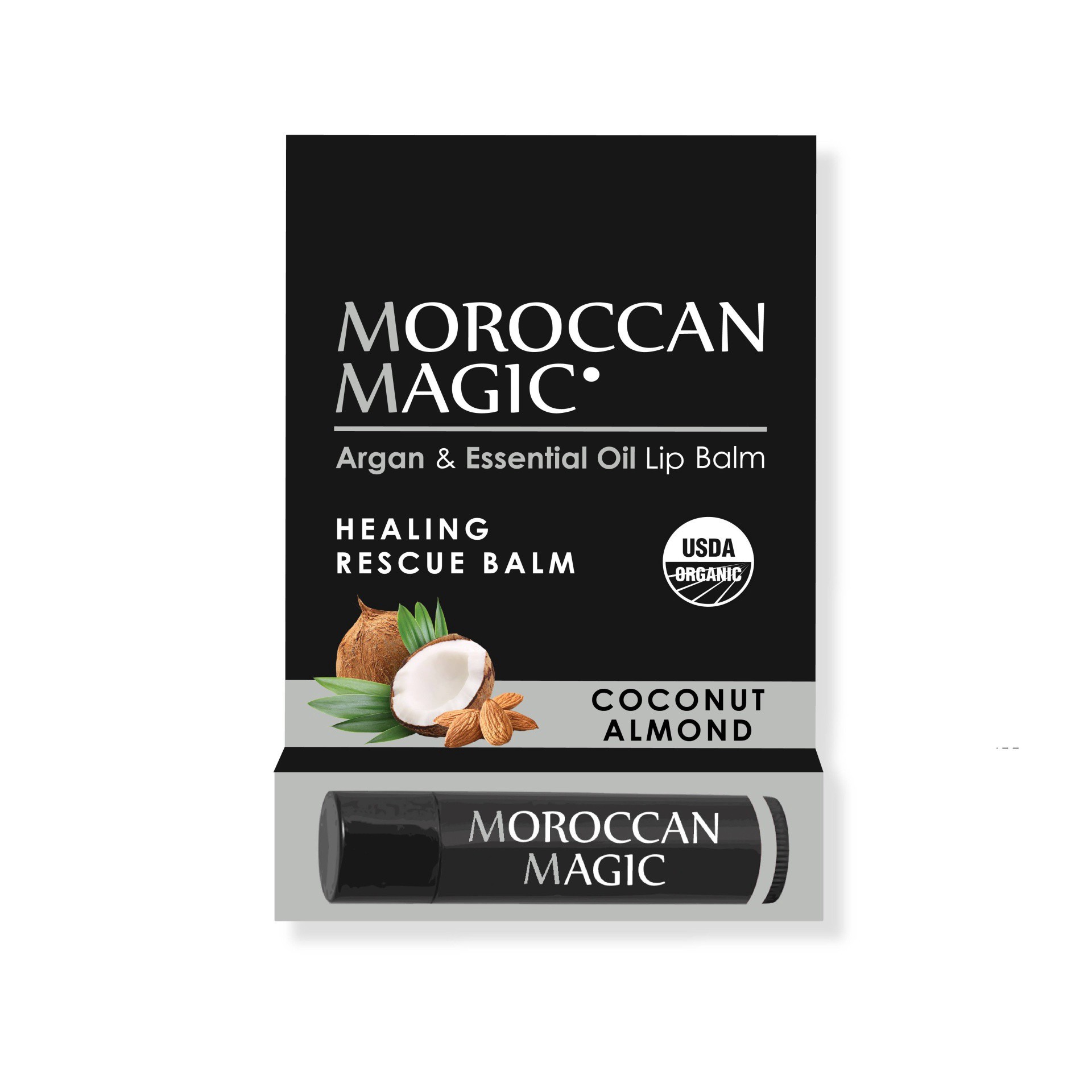 slide 1 of 1, Moroccan Magic Coconut Almond Lip Balm, 0.15 oz