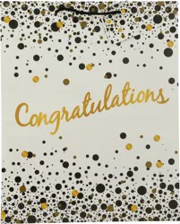 Unique Speckled Black and Gold Congratulations Bag - 1 pc