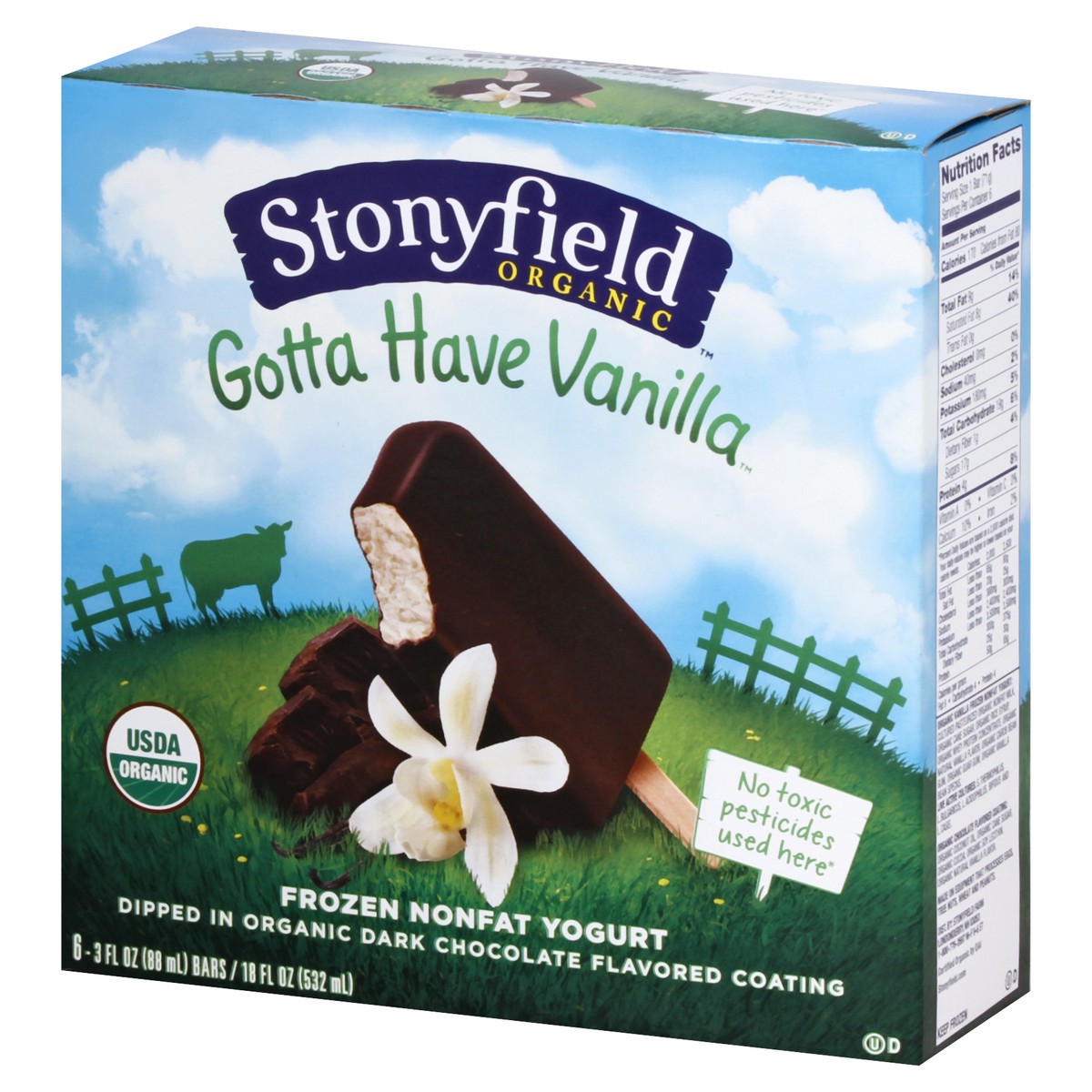 slide 6 of 10, Stonyfield Organic Whole Milk Vanilla Frozen Yogurt Bars 6 ct Box, 18 fl oz